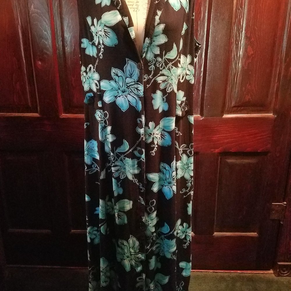 Black & Teal Midi Dress
